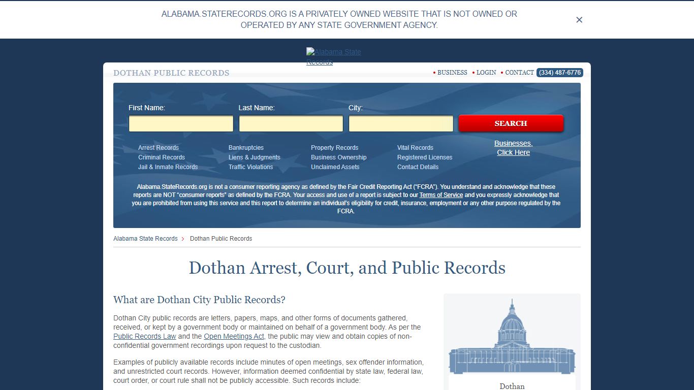 Dothan Arrest and Public Records | Alabama.StateRecords.org