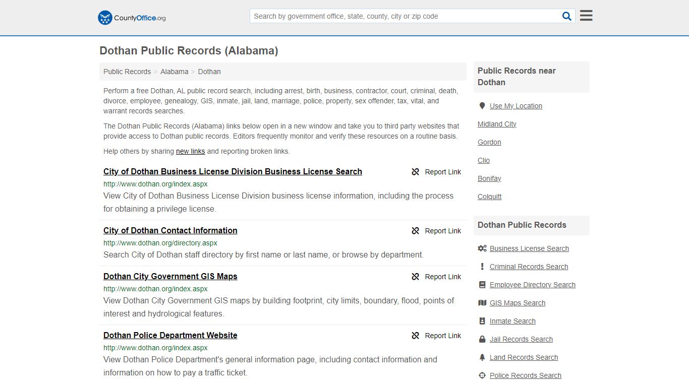 Dothan Public Records (Alabama) - County Office