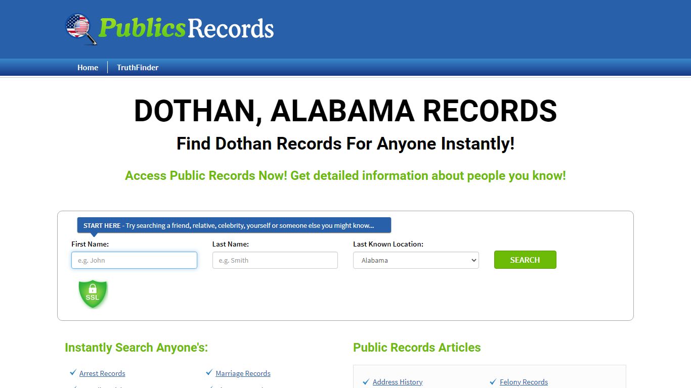 Find Dothan, Alabama Records!